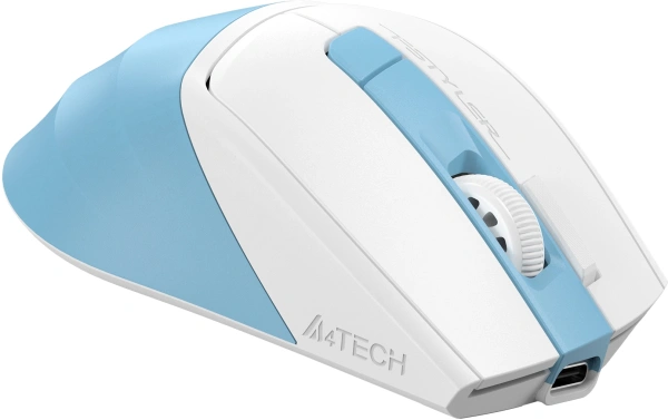 Мышь A4Tech Fstyler FG45CS Air2 голубой/белый оптическая (2000dpi) silent беспроводная USB для ноутб