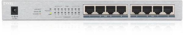 Коммутатор Zyxel GS1008HP GS1008HP-EU0101F 8G 8PoE 8PoE+ 60W неуправляемый
