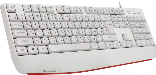 Клавиатура Defender Atom HB-546 белый USB Multimedia for gamer (подставка для запястий) (45547)
