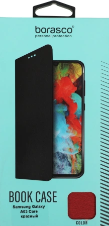 Чехол (флип-кейс) BoraSCO для Samsung Galaxy A03 Core красный (40948)