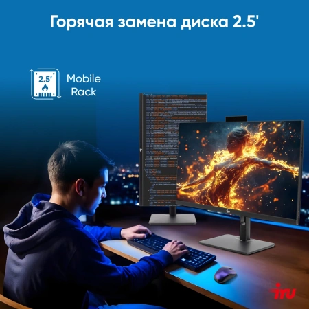 Моноблок IRU 23ID 23.8" Full HD i3 12100/8Gb/SSD256Gb UHDG 730/W11Pro/черный 1920x1080