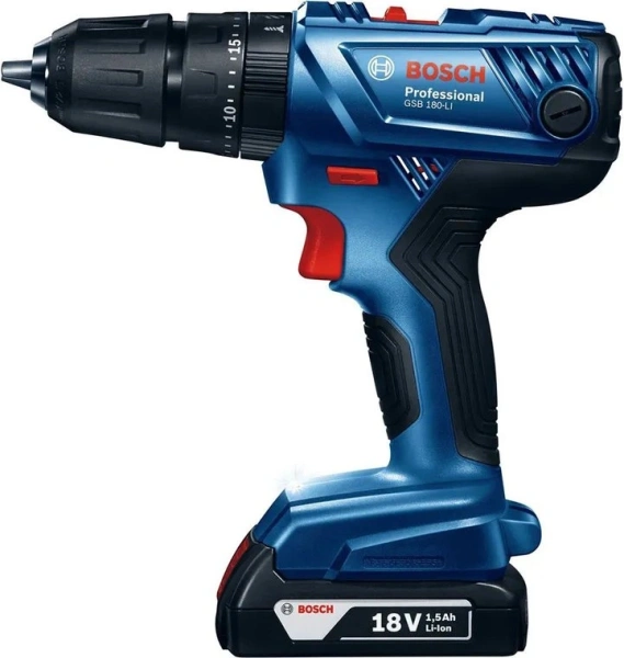 Дрель-шуруповерт Bosch GSB 180-LI аккум. патрон:быстрозажимной (кейс в комплекте) (06019F8307)