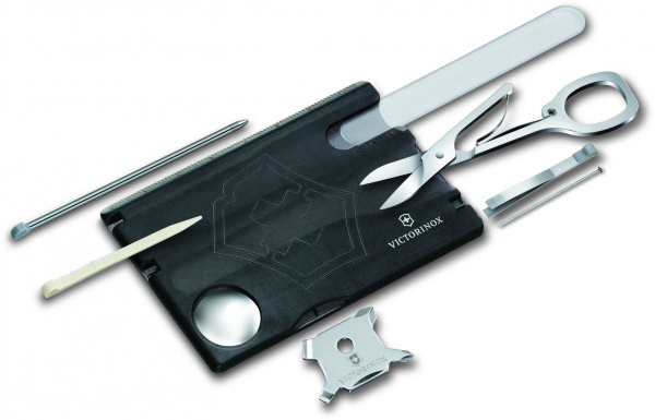 Швейцарская карта Victorinox Swiss Card Nailcare (0.7240.T3) черный полупрозрачный коробка подарочна