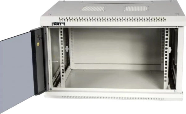 Шкаф коммутационный Lanmaster TWT-CBWPG-12U-6X6-GY 12U 600x600мм пер.дв.стекл 60кг серый