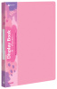 Папка с 10 прозр.вклад. Бюрократ Pastel PAST10PINK A4 пластик 0.5мм торц.карм с бум. встав розовый