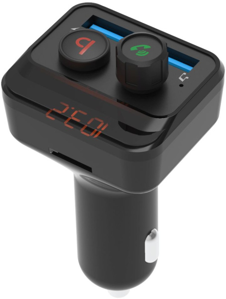 Автомобильный FM-модулятор Ritmix FMT-B100 черный MicroSD BT USB (80000554)