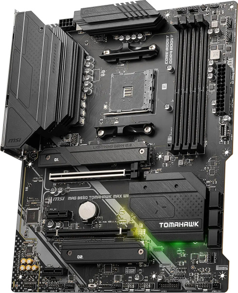 Материнская плата MSI MAG B550 TOMAHAWK MAX WIFI Soc-AM4 AMD B550 4xDDR4 ATX AC`97 8ch(7.1) 2.5Gg RAID+HDMI+DP