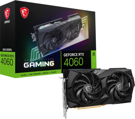 Видеокарта MSI PCI-E 4.0 RTX 4060 GAMING 8G NV RTX4060 8Gb 128bit GDDR6 2460/17000/HDMIx1/DPx3/HDCP