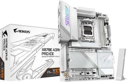 Материнская плата Gigabyte X870E AORUS PRO ICE SocketAM5 AMD X870 4xDDR5 ATX AC`97 8ch(7.1) 2.5Gg RAID+HDMI