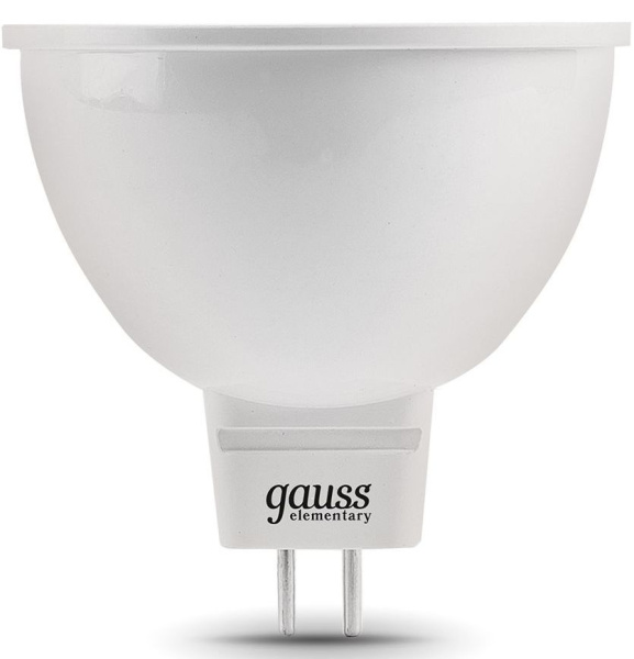 Лампа светодиодная Gauss Elementary MR16 6Вт цок.:GU5.3 спот 220B 6500K св.свеч.бел.хол. MR16 (упак.:10шт) (13536)