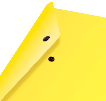 Конверт на кнопке Бюрократ Double Neon DNEPK803A4YEL A4 гориз. пластик 0.15мм желтый