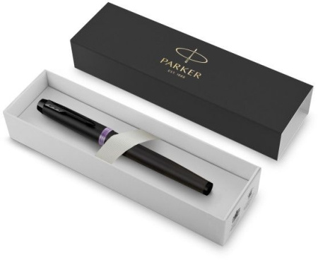 Ручка перьев. Parker IM Vibrant Rings F315 (2172948) Amethyst Purple PVD сталь нержавеющая F подар.кор.