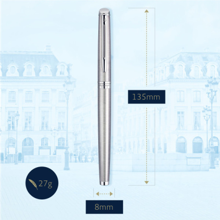 Ручка роллер Waterman Hemisphere (CWS0920450) Steel CT F черн. черн. подар.кор.