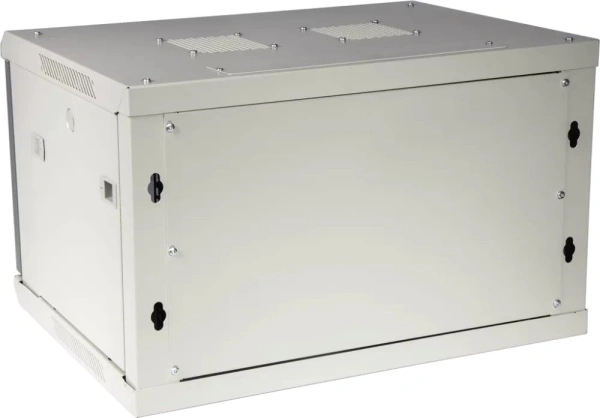 Шкаф коммутационный Lanmaster TWT-CBWPG-12U-6X6-GY 12U 600x600мм пер.дв.стекл 60кг серый