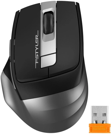 Мышь A4Tech Fstyler FG35S серый/черный оптическая 2000dpi silent беспров. USB 5but (FG35S USB GREY)