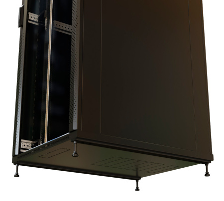 Шкаф коммутационный WRline (WR-TT-4288-AS-RAL9004) напольный 42U 800x800мм пер.дв.стекл задн.дв.стал.лист 2 бок.пан. 800кг черный 710мм 2055мм IP20 сталь