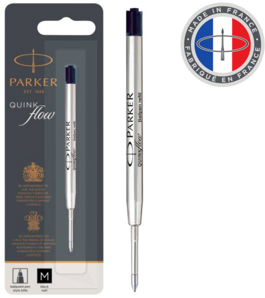 Стержень шариковый Parker QuinkFlow Z08 (CW1950369) M 1мм черные чернила блистер