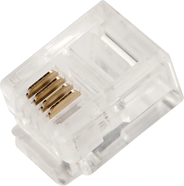 Коннектор Lanmaster (TWT-PL12-6P4C/JR100) UTP кат.3 RJ12 прозрачный (упак.:100шт)