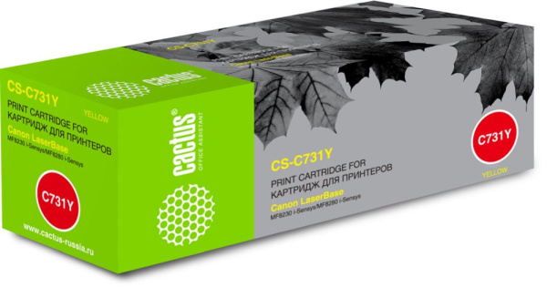 Картридж лазерный Cactus CS-C731Y 731 Y желтый (1800стр.) для Canon LB i-Sensys MF8230/MF8280
