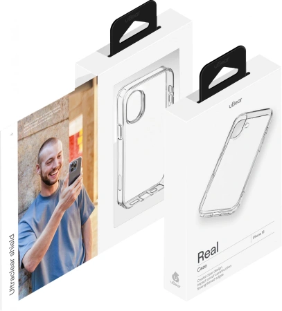 Чехол (клип-кейс) uBear для Apple iPhone 16 Real прозрачный (CS391TT61RL-I24)