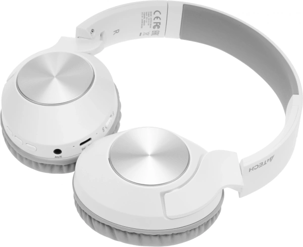 Наушники мониторные A4Tech 2Drumtek BH300 1м белый/серый беспроводные bluetooth оголовье (BH300 GRAYISH WHITE)