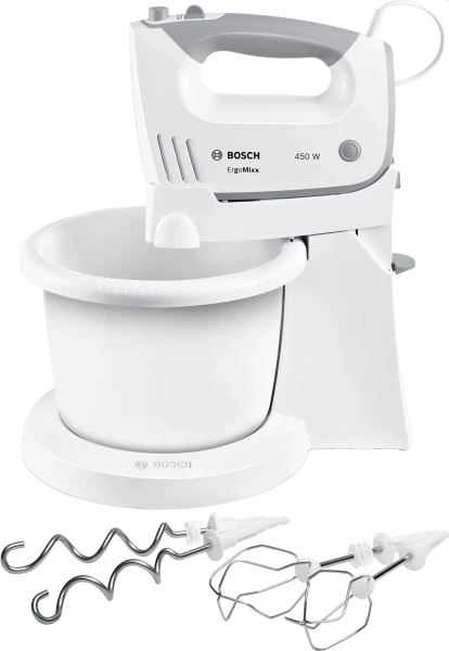 Миксер ручной Bosch MFQ36460 450Вт белый/серый