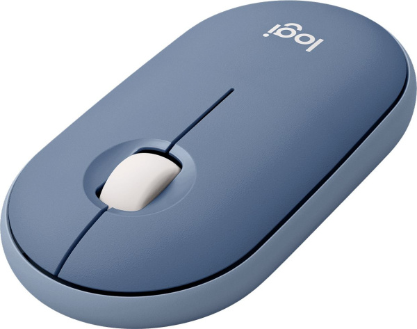 Мышь Logitech Pebble M350 синий/голубой оптическая 1000dpi silent беспров. BT/Radio USB 2but (910-006655)