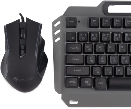 Клавиатура + мышь Оклик 700GMK клав:черный мышь:черный USB Multimedia LED (1533156)