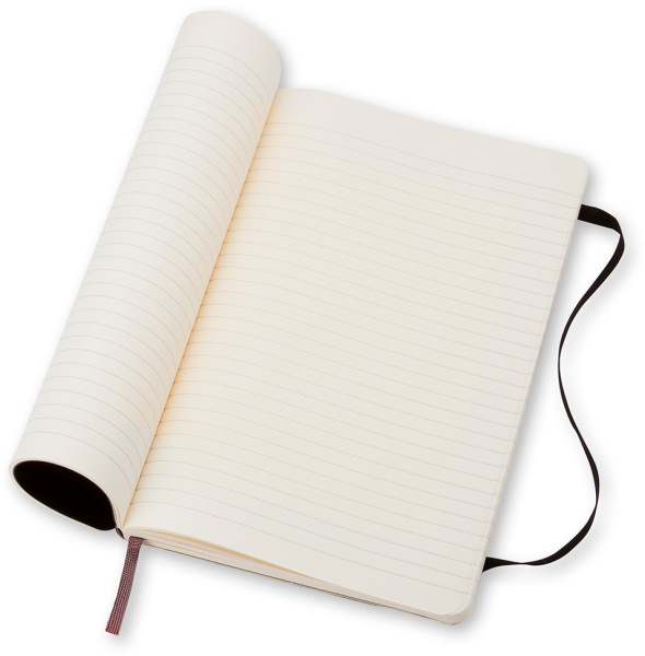 Блокнот Moleskine CLASSIC SOFT QP616 Large 130х210мм 192стр. линейка мягкая обложка черный