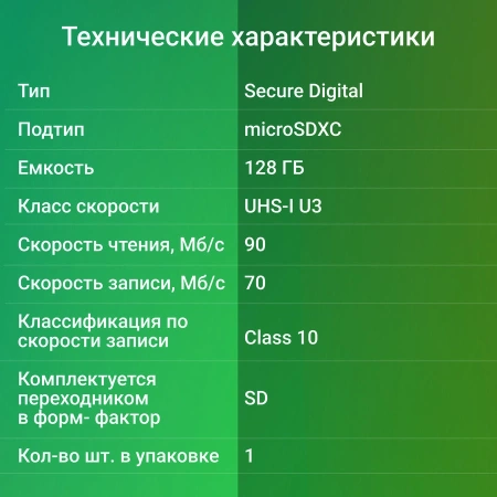 Флеш карта microSDXC 128Gb Class10 Digma CARD30 + adapter