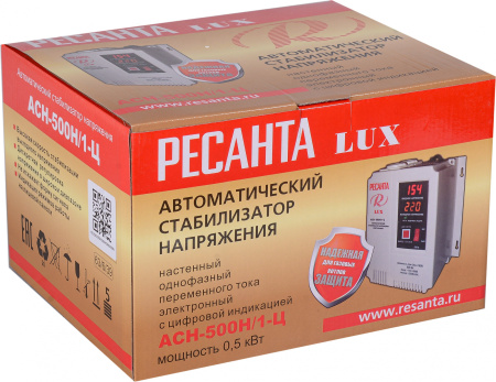 Стабилизатор напряжения Ресанта АСН-500Н/1-Ц 1.5кВА однофазный серый (63/6/39)