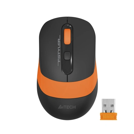 Мышь A4Tech Fstyler FG10 черный/оранжевый оптическая (2000dpi) беспроводная USB (4but)