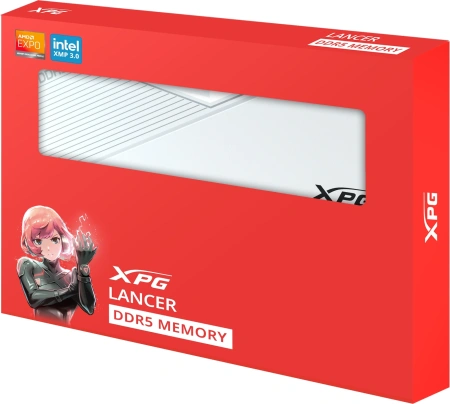 Память DDR5 2x32GB 6400MHz A-Data AX5U6400C3232G-DCLAWH XPG Lancer RTL PC5-51200 CL32 DIMM 288-pin 1.4В kit dual rank с радиатором Ret