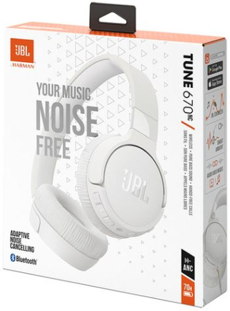 Гарнитура накладные JBL Tune 670NC белый беспроводные bluetooth (JBLT670NCWHT)