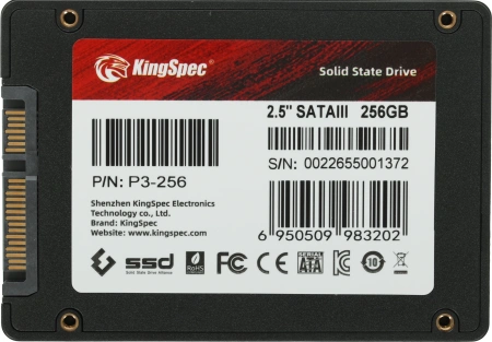 Накопитель SSD Kingspec SATA III 256Gb P3-256 2.5"
