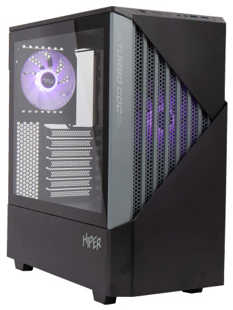 Корпус Hiper CC BG черный без БП ATX 1x120mm 3x140mm 2xUSB3.0 audio bott PSU