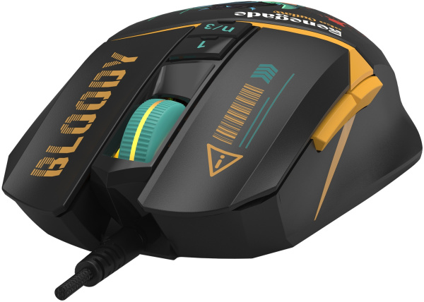 Мышь A4Tech Bloody W63 Max Renegade черный/рисунок оптическая (120000dpi) USB