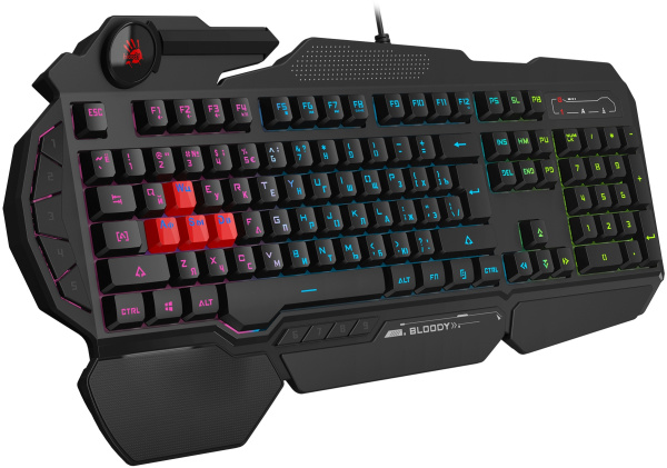 Клавиатура A4Tech Bloody B314 черный USB Multimedia for gamer LED (подставка для запястий)