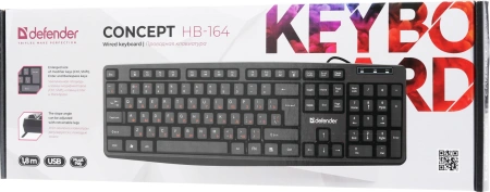 Клавиатура Defender Concept HB-164 черный USB Multimedia (45164)