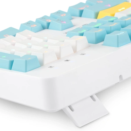 Клавиатура Оклик K951X механическая белый USB Multimedia LED (подставка для запястий) (1901079)