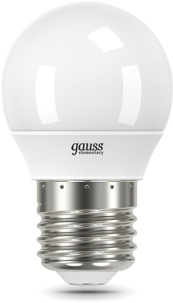 Лампа светодиодная Gauss Elementary 12Вт цок.:E27 шар 220B 4100K св.свеч.бел.нейт. (упак.:10шт) (53222)
