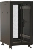 Шкаф коммутационный Hyperline (TTBR-1866-DD-RAL9004) напольный 18U 600x600мм пер.дв.перфор.2ств. зад