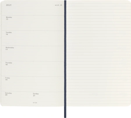 Еженедельник Moleskine ACADEMIC SOFT WKNT Large 130х210мм датир.18мес 208стр. мягкая обложка синий