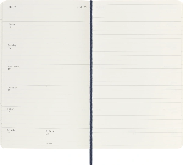 Еженедельник Moleskine ACADEMIC SOFT WKNT Large 130х210мм датир.18мес 208стр. мягкая обложка синий