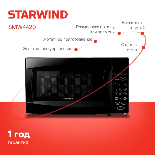 Микроволновая Печь Starwind SMW4420 20л. 700Вт черный