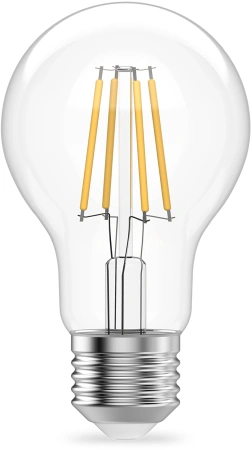 Лампа филам. Gauss Filament 7Вт цок.:E27 груша 220B св.свеч.бел.теп. (упак.:10шт) (22217)
