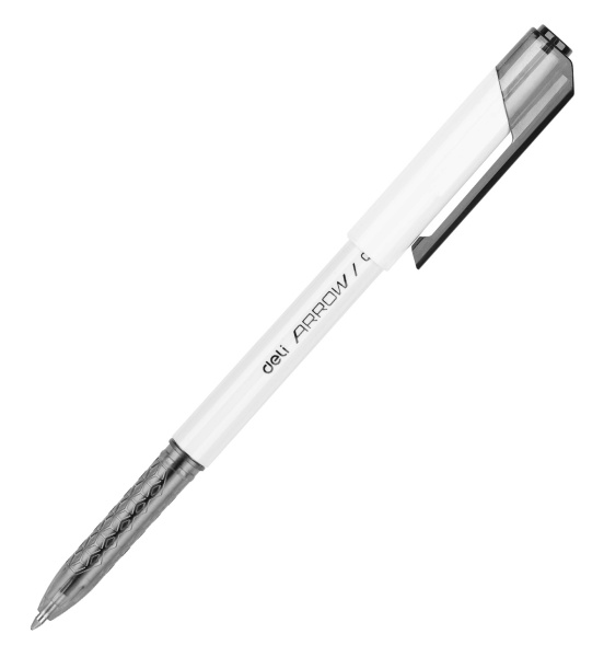 Ручка шариков. Deli Arrow EQ23-BK белый/черный d=0.7мм черн. черн. (1шт)
