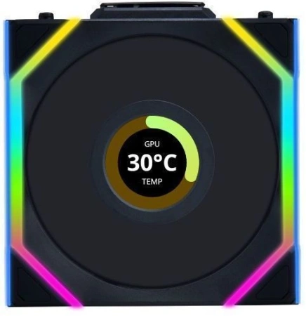 Вентилятор для корпуса Lian-Li Uni Fan SL Wireless 120 LCD ARGB 120х124.5x28 черный 4-pin 29.5дБ (упак.:3шт) (G99.12SLLCD1W3B.R0) Ret