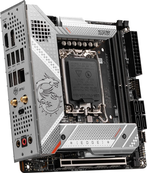 Материнская плата MSI MPG Z790I EDGE WIFI Soc-1700 Intel Z790 2xDDR5 mini-ITX AC`97 8ch(7.1) 2.5Gg R