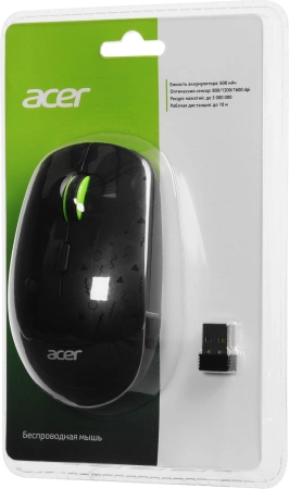 Мышь Acer OMR307 черный оптическая (1600dpi) беспроводная USB